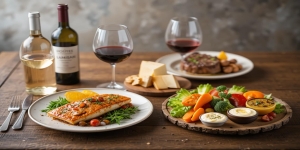 🍽️ Víno k rybě, masu, sýrům i zelenině – konkrétní tipy ke každému typu jídla